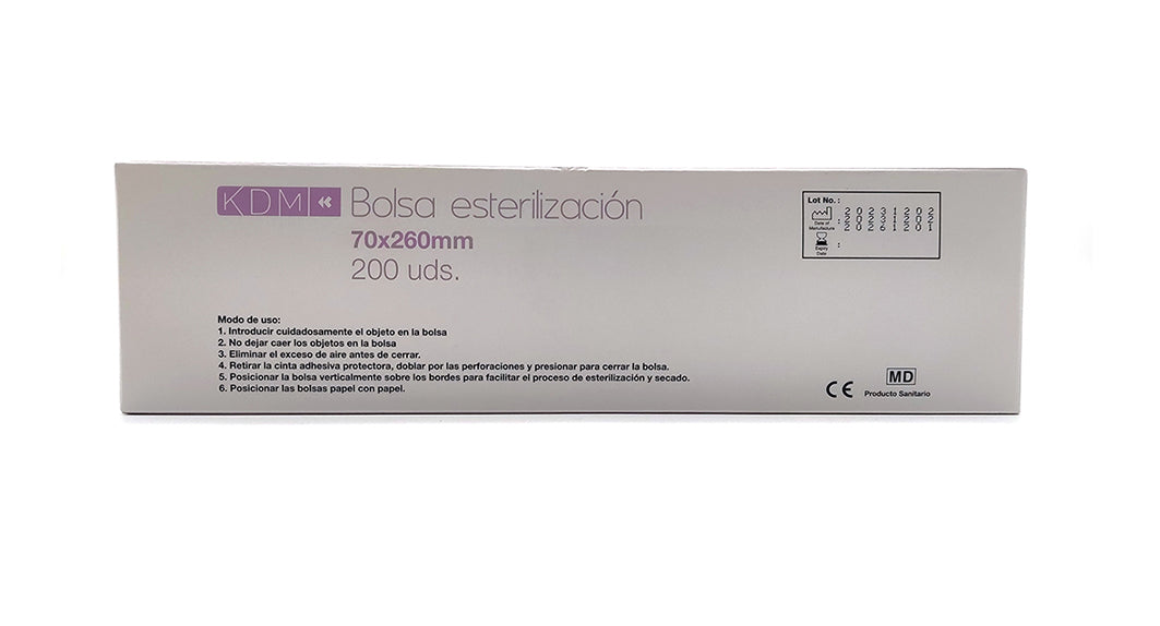 BOLSAS ESTERILIZAR KDM 7x26 cm 200 ud