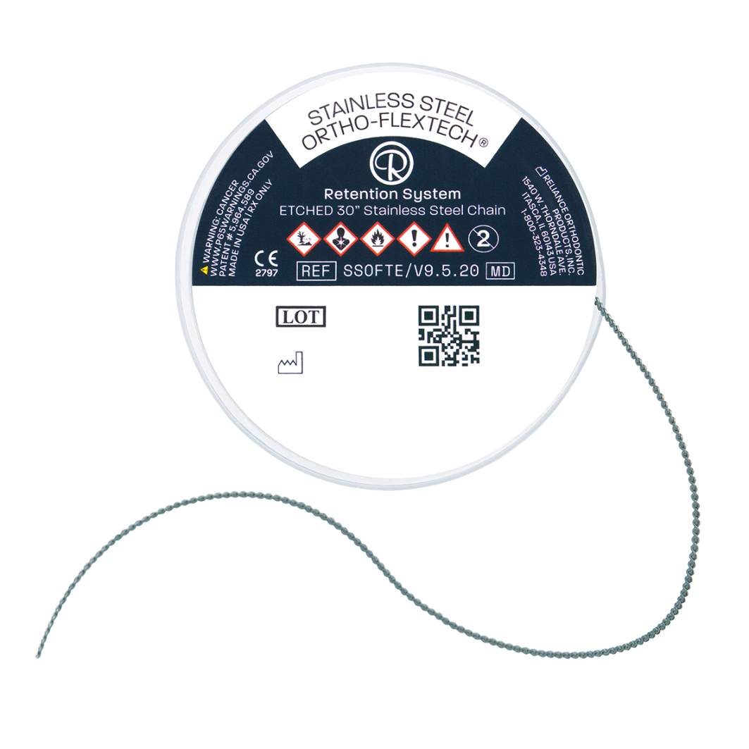ORTHO FLEXTECH lingual retainer, micro-engraved stainless steel, 75cm