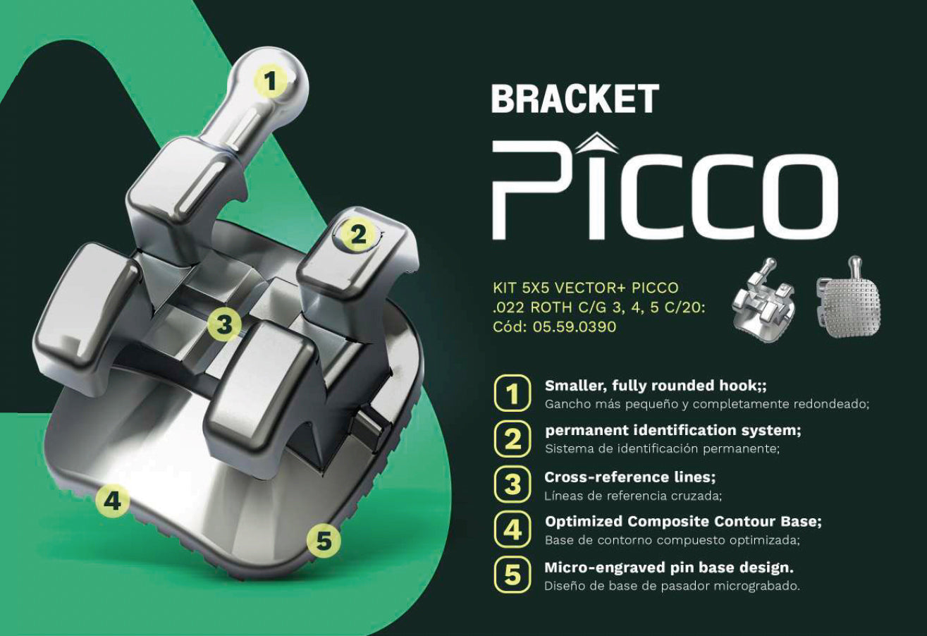 Vector+ Picco BRACKET Roth 022 w/stop 3-5 kit 5x5 20 units