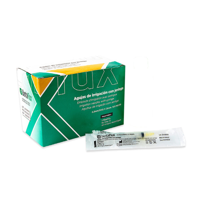 DENTAFLUX 30G IRRIGATION SYRINGE 0.3 x 25 mm 100 units