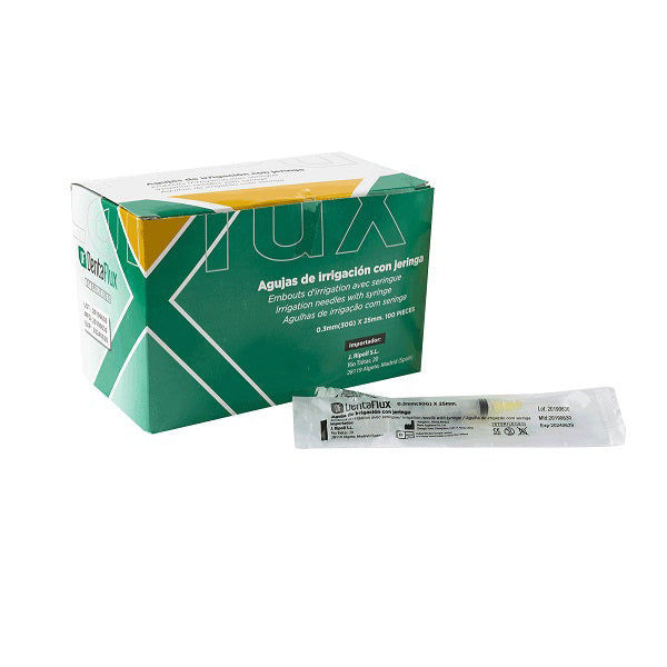 JERINGA IRRIGACION DENTAFLUX 27G 0,4 x 32 mm 100 ud