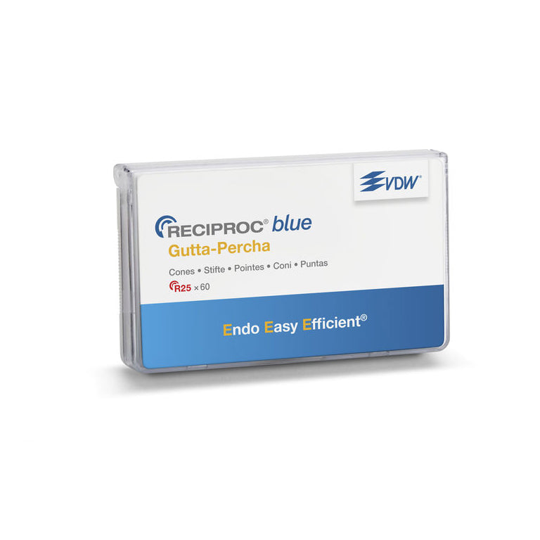 PUNTA GUTAPERCHA RECIPROC BLUE VDW R25 28 mm 60 ud