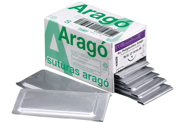 SUTURA ARAGO TB15 4/0 seda 3/8 circulo tri. (19mm) 12 ud
